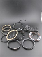 Ten Leather & Bead Mens Fashion Bracelets
