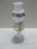 16" Vtg Eagle Glass Oil Lamp Untested