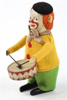 Vintage German Schuco Wind-Up Clown Drummer