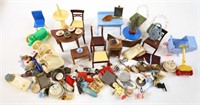 Flat Of Vintage Dollhouse Furniture & Accessories