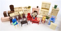 Flat Of Vintage Dollhouse Furniture & Accessories