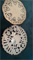 2 Silver Trivets, one stamped made in England, 1