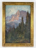 Albert Prentice Button Grinnell Lake Oil On Canvas