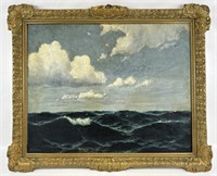 Max Jensen Seascape Oil On Canvas Painting