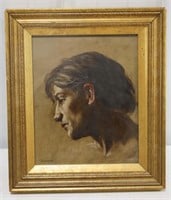 E. Munch Profile Of A Man Portrait Oil On Canvas
