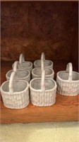 7 Vintage Clay Pottery Basket Glazed Finish