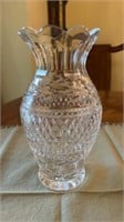 Waterford 9” crystal vase scalloped top