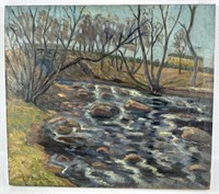 Carl Erickson "Minnehaha Creek" Oil On Canvas