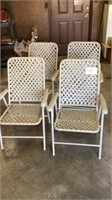 4 Weaved Lawn Chairs Foldabke