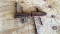 Set Of 8 In Wood Clamps Antique