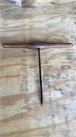 Antique Wood Handled Auger Drill Primitive 19 in