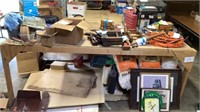 Huge 8 x 12 ft Wood Work/Shop Table Contents On