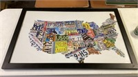 United States Map Puzzle Framed 27 x 39 in