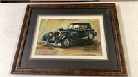 1930’s Car Art Framed 23x29 in