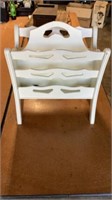 White Painted Magazine Rack 11x16x18 1/2 in Tall