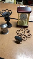 Linden Mantle Clock Iron Candle Base Metal Wall