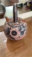 Vintage Tonala Mexico Hand Painted Pottery Jug