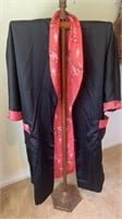 Reversible Silk Chinese Kimono Robe with Dragon