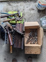 Lot of Hammers, Files, Vintage Miter Box etc