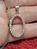 1.42 CTW Diamond Pendant 18k with 14k chain