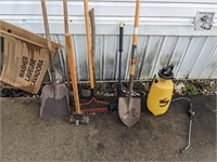 Outdoor Gardening Tools Lot with Sledge