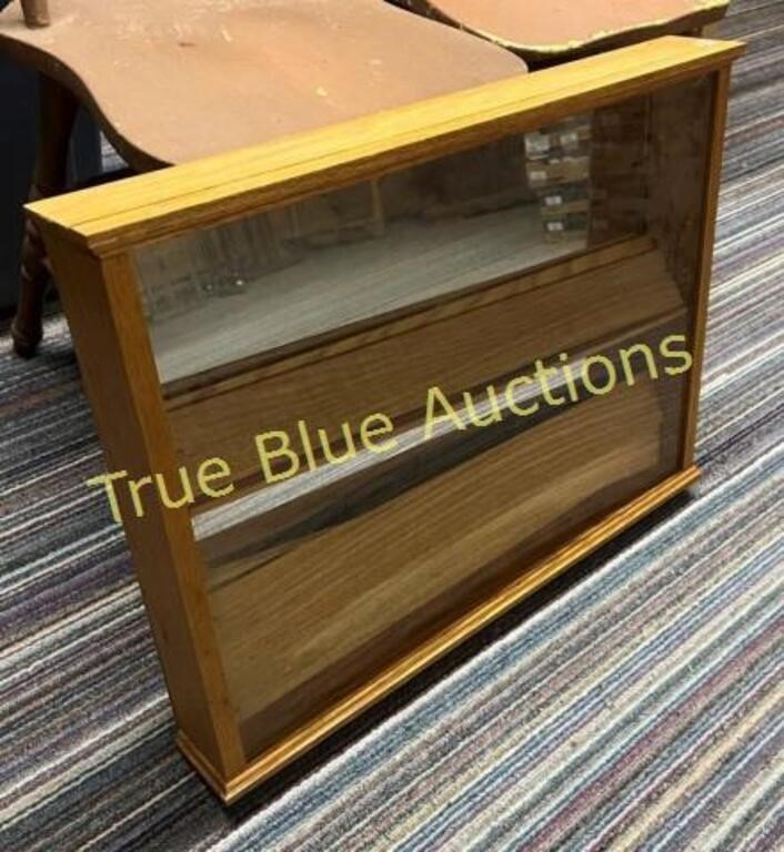 Wood Shelf Display Case with Glass Enclosure