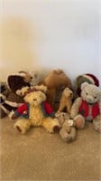 Vintage stuffed camel, dog, Russ bear, teddy