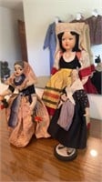 Antique Folk Art Hungarian lady cloth doll on