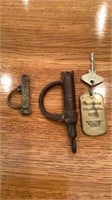 2 Antique Padlocks With Keys and Vintage