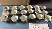 18 vintage, miniature, handpainted, tea cups,