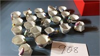 22 vintage, handpainted, miniature tea cups, made