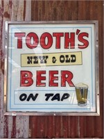 Superb Original TOOTHS BEER Reverse Painted on