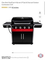 New (1 pcs) Char-Broil Gas2Coal 4-Burner LP Gas &