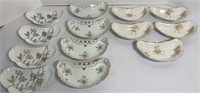 (12) ANTIQUE CHINA BONE DISHES