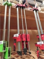 2 Bessey 600mm Clamps & 3 Extender clamps