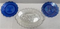 (2) JOE ST CLAIR BICENTENNIAL PLATES & PLATTER