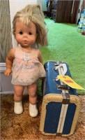 1964 CHATTY CATHY DOLL W/ DOLL SUITCASE & CLOTHES