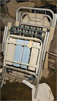 (4) FOLDING CHAIRS & FOLDING ROCKING CHAIR