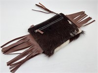 New Real Handmade Cowhide & Leather Satchel Purse