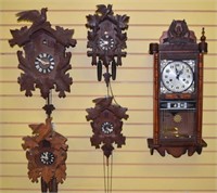 Group Of Four German Cuckoo Clocks