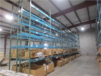 NICE 7 section wide pallet racking, 70 bars