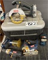 Ryobi Tools with Storing Container