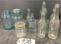 Bottles and Ball Blue Canning Jars
