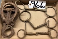 Cast Iron Pulley and Other Items