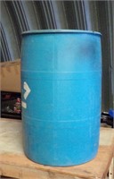 Blue 50 Gallon Plastic Barrell