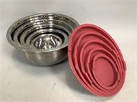 Wolfgang Puck Metal Mixing Bowls with Rubber Lids