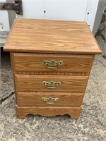 Wooden 3 drawer Nightstand