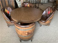 Vintage Whiskey Barrel Gaming Table