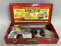Erector Construction Toy Set in Original Metal Box