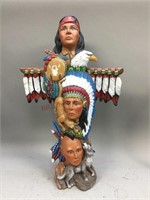 Ceramic Native American Totem Pole